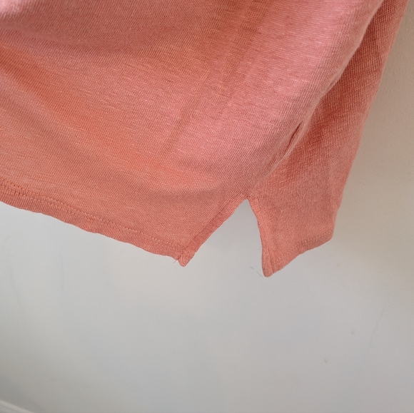 Garnet Hill Women's Organic Linen Colorblock T Shirt Size Large - Picture 3 of 7